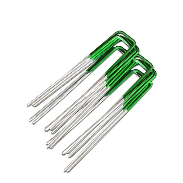 Prime Turf Artificial Grass Synthetic Pins 100pcs Turf Pegs Heavy Duty Weed Mat Stakes Landscape