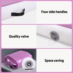 Everfit 4M Air Track Gymnastics Tumbling Exercise Yoga Mat W/ Pump Inflatable Purple