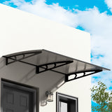 Instahut Window Door Awning Canopy 1mx2m Grey Solid Sheet Metal Frame