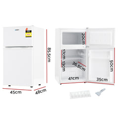 Devanti 85L Bar Fridge Mini Freezer Refrigerator White