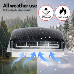 Weisshorn Caravan Air Vent Roof Hatch 12V Shower Fan Reversible Airlfow Rainy Use Camper