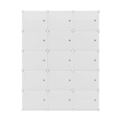Artiss Shoe Rack Storage Cabinet DIY 15 Storage Cube Stackable White