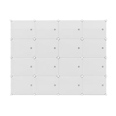 Artiss Shoe Rack DIY 16 Storage Cube Stackable White