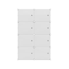 Artiss Shoe Box DIY Set of 8 Storage Cube Stackable White