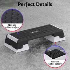 Everfit 3 Level Aerobic Step Adjustable Stepper for Home Workouts