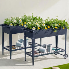 Green Fingers Raised Garden Bed x2 Elevated 100X40X80cm Planter Box Raised Container Herb