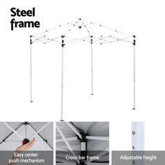 Instahut Gazebo 2x2m Outdoor Patio Garden Marquee Shade w/ Base Pods White
