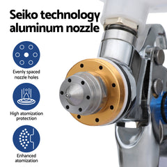 Giantz Spray Gun Paint Gun HVLP Gravity Feed 1.4mm 1.7mm 2.0mm Nozzles Included