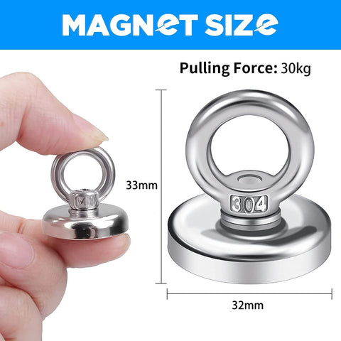 Heavy Duty Magnetic Hooks 30KG Countersunk Hole Eyebolt Kitchen, Office and Garage NT Deals