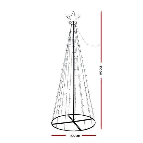 Jingle Jollys Christmas Tree 2.1M 264 LED Xmas Trees Solar Power Multi Colour NT Deals