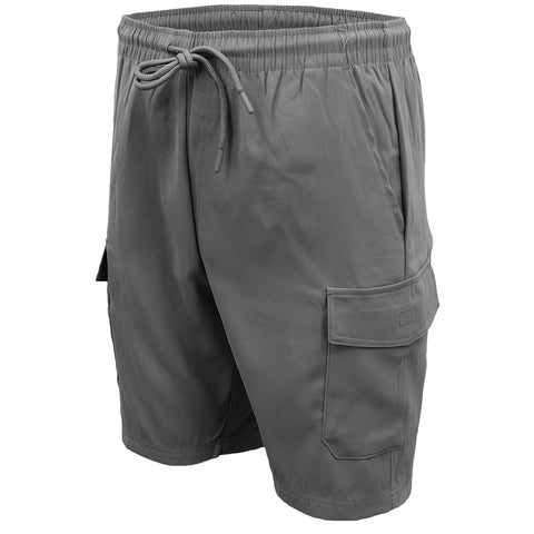 Men's Cargo Shorts 4 Pockets Cascual Work Trousers Active Pants Elastic Waist, Charcoal, 2XL NT Deals
