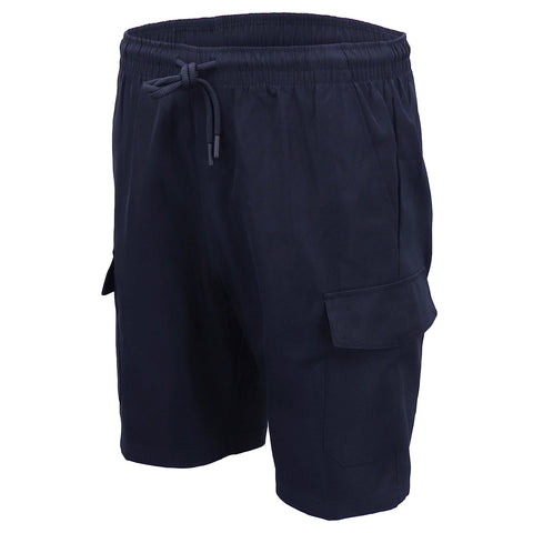 Men's Cargo Shorts 4 Pockets Cascual Work Trousers Active Pants Elastic Waist, Navy, 2XL NT Deals