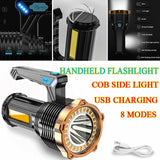 Most Powerful 1200000lm LED Flashlight Super Bright Torch Lamp USB Rechargeable NT Deals