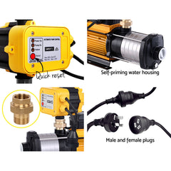 Giantz Garden Water Pump High Pressure 2500W 6-Stage Tank Irrigation Yellow