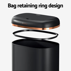 Devanti 38L Motion Sensor Bin Rubbish Automatic Black