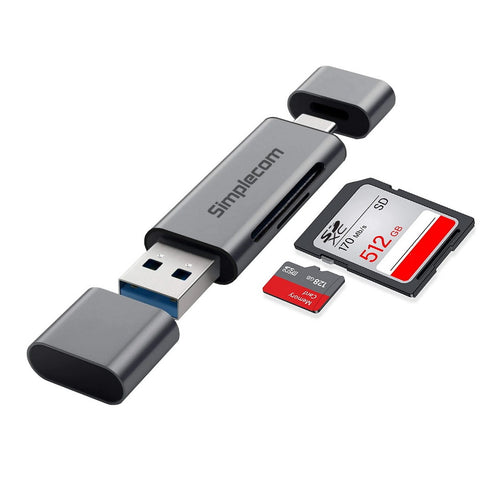 Simplecom CR402 SuperSpeed USB-C and USB-A SD/MicroSD Card Reader USB 3.2 Gen 1 (USB 3.0) NT Deals