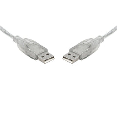 8WARE USB 2.0 Cable 2m A to A Male to Male Transparent
