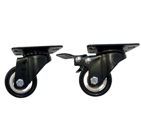 LDR 2' PP Rack Wheels 2x With Brakes & 2x Without Brakes - Pack of 4 Wheels Total