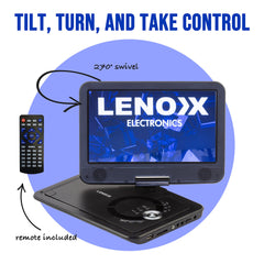 10.1" Portable DVD Player w/ 270-Degrees Swivel-Screen & Rechargeable