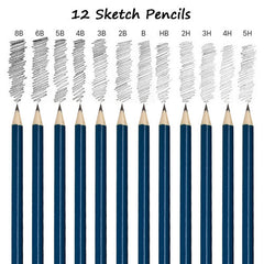 72pcs Professional Drawing Artist Kit Set Pencils and Sketch Charcoal Art Tools