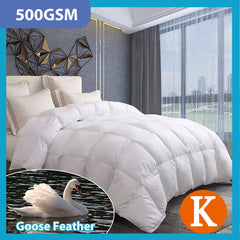Goose Feather Down Quilt 500 GSM Duvet Doonas King:240x210cm