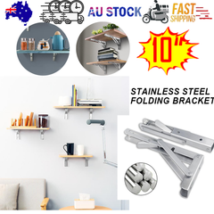 10"Stainless Steel Folding Table Bracket Shelf Bench 200kg Load Heavy Duty