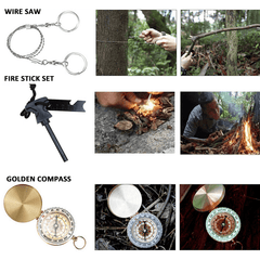 16in1 SOS Kit Outdoor Emergency Equipment Box For Camping Survival Gear