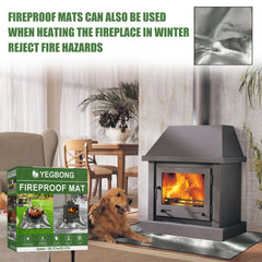 Yegbong Fireproof Mat, Outdoor Lawn Terrace Barbecue Fireproof Silver Rectangular Protective Mat