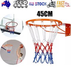 45CM Basketball Ring Hoop Net Wall Mounted Outdoor Hanging Basket ProfessionalAU
