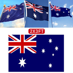 2 Pack Australian Aussie Flag Australia Anzac Day Oz AU 2x3ft 60x90cm Polyester
