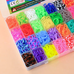 40Grids Rainbow Loom Bands Rubber Bracelet Making Kit S Clips Beads DIY Toys