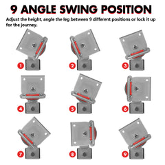 X-BULL 4x 440mm Drop Down Corner Legs Steadies Handle Steel Foot Caravan Trailer Silver