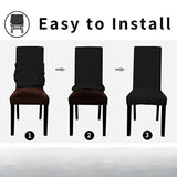 GOMINIMO 6pcs Dining Chair Slipcovers/ Protective Covers (Black) GO-DCS-102-RDT