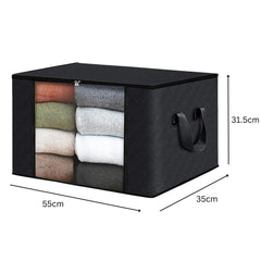 GOMINIMO 6 Pack 90L Clothes Storage Bag with Handles Black