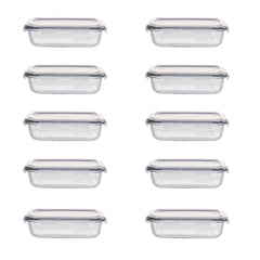 GOMINIMO 10 Pack Rectangular Airtight Food Storage Container Set (Transparent and Black)