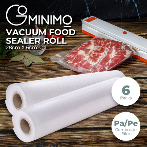 GOMINIMO 6 Pack Vacuum Food Sealer Rolls (28cm x 6m) GO-VSR-101-LXY