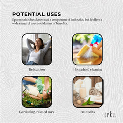 Orku 400g Epsom Salt - Magnesium Sulphate Bath Salts For Skin Body Sulfate