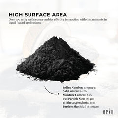 Orku 400g Activated Carbon Powder Coconut Charcoal - Water Filtration