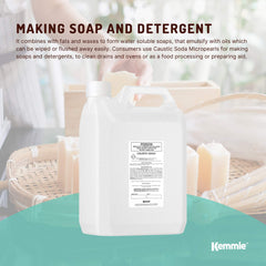 5Kg Caustic Soda Pearls Food Grade Sodium Hydroxide Lye NaOH Soap Making Beads