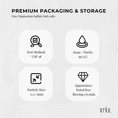 Orku 1.3kg Epsom Salt Tub - Magnesium Sulphate For Bath Skin Body Skin Care