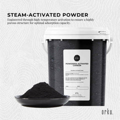 Orku 400g Activated Carbon Powder Coconut Charcoal Bucket - Water Filtration
