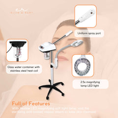 Ellie & Ruby Facial Steamer Magnifying Lamp - 2in1 Professional Beauty Machine