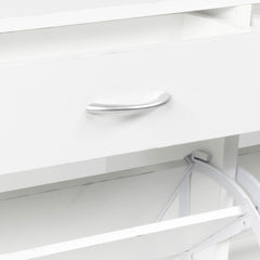 Sarantino 24 Pairs Shoe Cabinet Storage White Drawers Chest 1200 x 240 x 920 in White