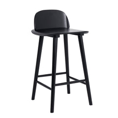 Wooden Bar Stool Dining Chair Ash Wood ELISE 65cm BLACK