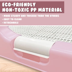 Dog Pet Potty Tray Training Toilet Raised Walls T1 PINK