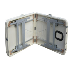 YES4HOMES 3 Fold 5 cm Thickness Foam Portable Aluminium Massage Table Massage Bed Beauty Therapy Beige