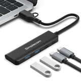 Simplecom CH385 SuperSpeed USB-A and USB-C 4-Port Combo Hub USB 3.2 Gen 1 (2x USB-A and 2x USB-C Ports)