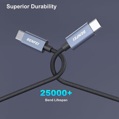 BENFEI 351SL-6F 100W USB-C to USB-C Fast Charging Cable Aluminum Shell Tangle-Free Silicone