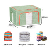 100L Cloth Storage Box Closet Organizer Storage Bags Clothes Storage Bags Wardrobe Organizer Idea GREEN