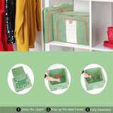 66L Cloth Storage Box Closet Organizer Storage Bags Clothes Storage Bags Wardrobe Organizer Idea GREEN